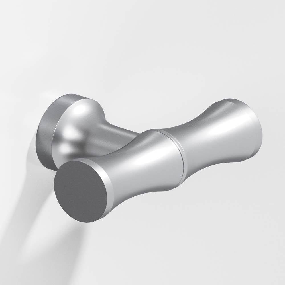 Colonial Bronze - 1.75'' overall, 0.5'' diameter Bamboo, T Cabinet Knob with flared post hand finished in Matte Satin Chrome - Matte Satin Chrome