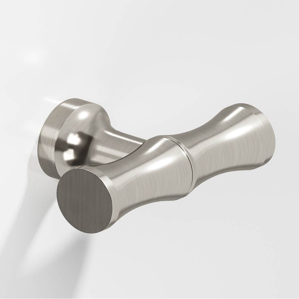 Colonial Bronze - 1.75'' overall, 0.5'' diameter Bamboo, T Cabinet Knob with flared post hand finished in Satin Nickel - Satin Nickel