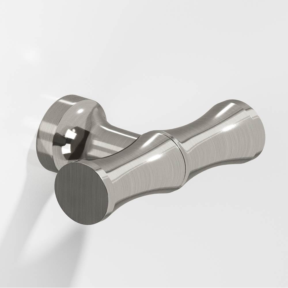 Colonial Bronze - 1.75'' overall, 0.5'' diameter Bamboo, T Cabinet Knob with flared post hand finished in Nickel Stainless - Nickel Stainless
