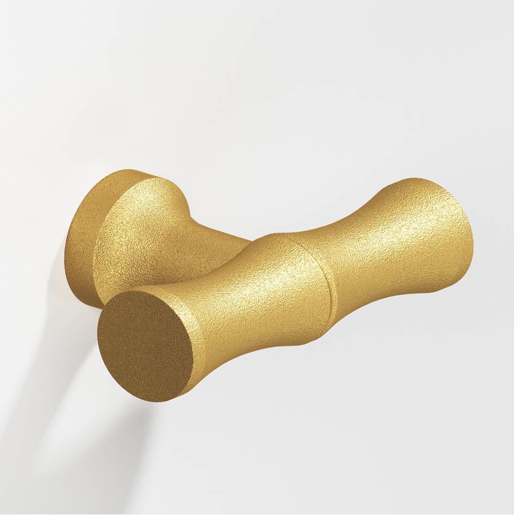 Colonial Bronze - 1.75'' overall, 0.5'' diameter Bamboo, T Cabinet Knob with flared post hand finished in Frost Brass - Frost Brass