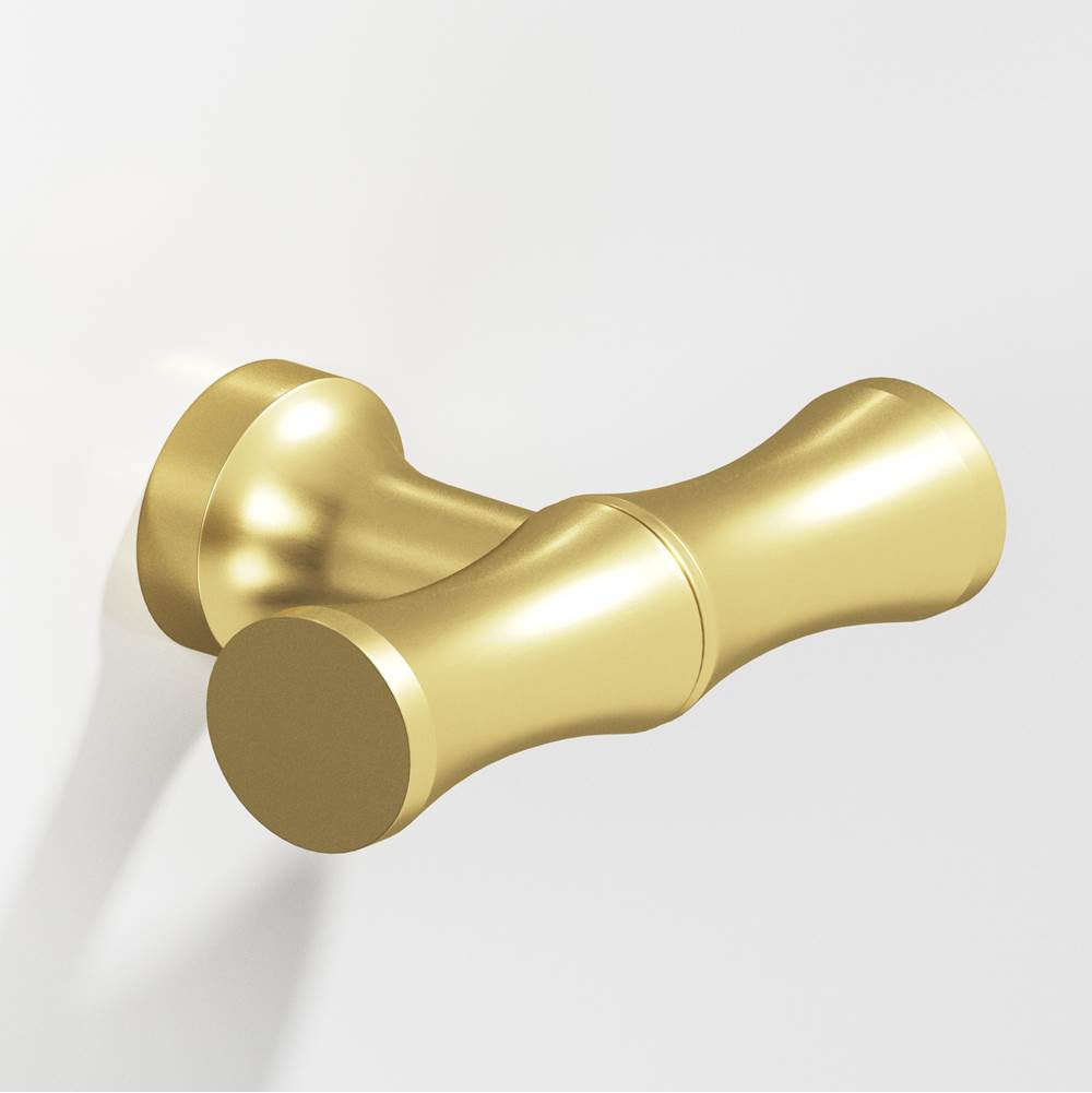 Colonial Bronze - 1.75'' overall, 0.5'' diameter Bamboo, T Cabinet Knob with flared post hand finished in Matte Satin Brass - Matte Satin Brass