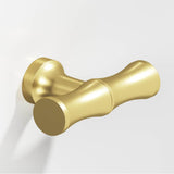 Colonial Bronze - 1.75'' overall, 0.5'' diameter Bamboo, T Cabinet Knob with flared post hand finished in Matte Satin Brass - Matte Satin Brass
