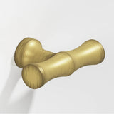 Colonial Bronze - 1.75'' overall, 0.5'' diameter Bamboo, T Cabinet Knob with flared post hand finished in Matte Antique Satin Brass - Matte Antique Satin Brass