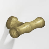 Colonial Bronze - 1.75'' overall, 0.5'' diameter Bamboo, T Cabinet Knob with flared post hand finished in Distressed Antique Brass - Distressed Antique Brass