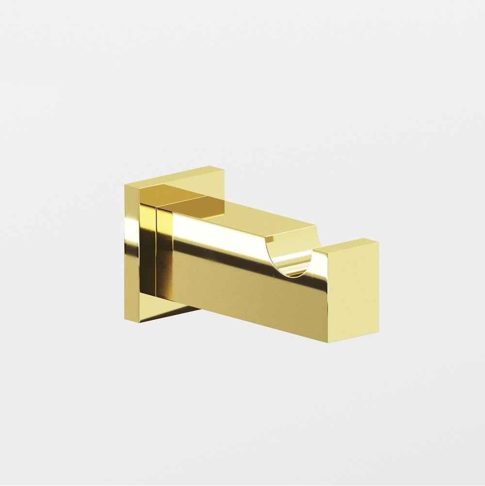 Colonial Bronze - 0.75 x 1'' Rectangular Hook hand finished in Polished Brass and Polished Brass - Polished Brass,Polished Brass