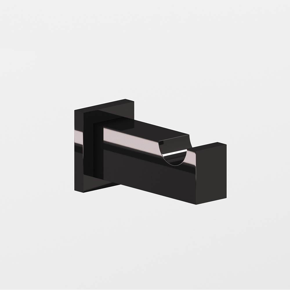 Colonial Bronze - 0.75 x 1'' Rectangular Hook hand finished in Satin Black and Satin Black - Satin Black,Satin Black