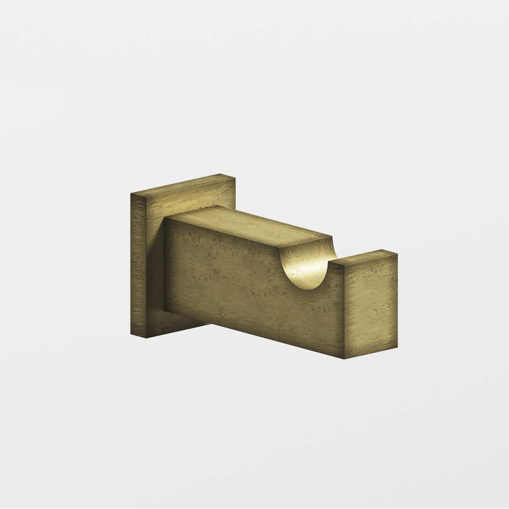 Colonial Bronze - 0.75 x 1'' Rectangular Hook hand finished in Distressed Antique Brass and Distressed Antique Brass - Distressed Antique Brass,Distressed Antique Brass