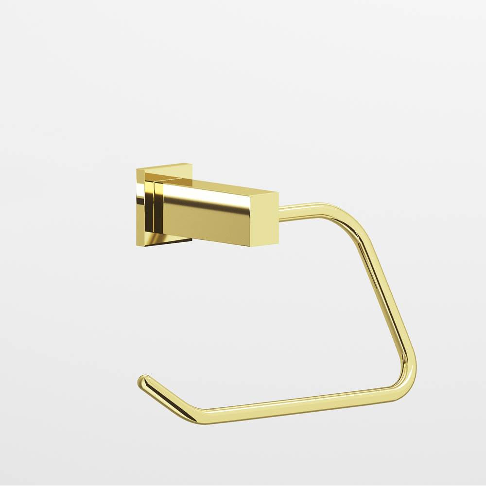Colonial Bronze - 0.75 x 1'' diameter Right-handed Rectangular, single-arm Paper Holder hand finished in Polished Brass and Polished Brass - Polished Brass,Polished Brass