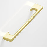 Colonial Bronze - 10'' center-to-center, 10.5'' overall, 0.625 x 0.375'' Rectangular Cabinet Pull, Appliance Pull, Shower Door Pull, Door Pull with radiused edges and rectangular, scalloped legs hand finished in Polished Brass - Polished Brass