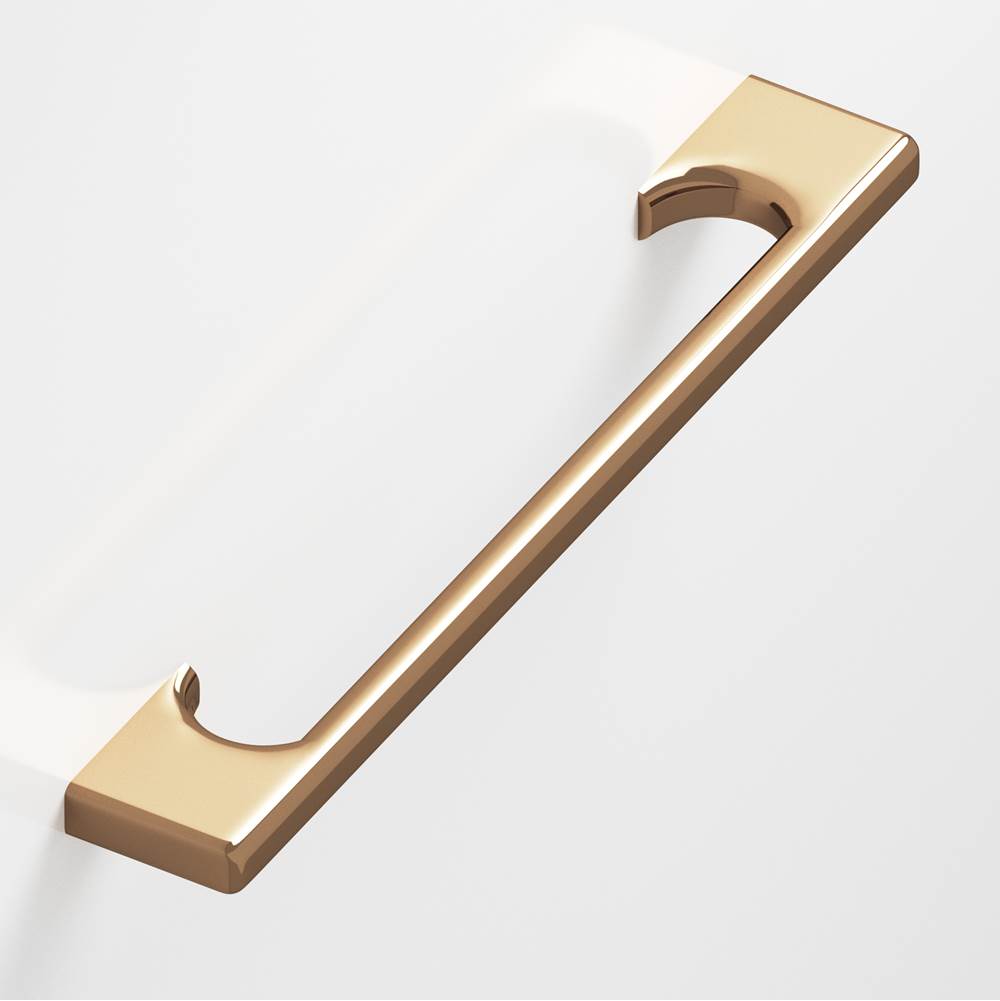 Colonial Bronze - 12'' center-to-center, 12.5'' overall, 0.75 x 0.375'' Rectangular Appliance Pull, Shower Door Pull, Door Pull with radiused edges and rectangular, scalloped legs hand finished in Polished Bronze - Polished Bronze
