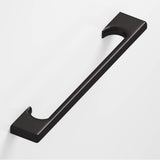 Colonial Bronze - 8'' center-to-center, 8.5'' overall, 0.625 x 0.375'' Rectangular Cabinet Pull, Appliance Pull, Shower Door Pull, Door Pull with radiused edges and rectangular, scalloped legs hand finished in Satin Black - Satin Black