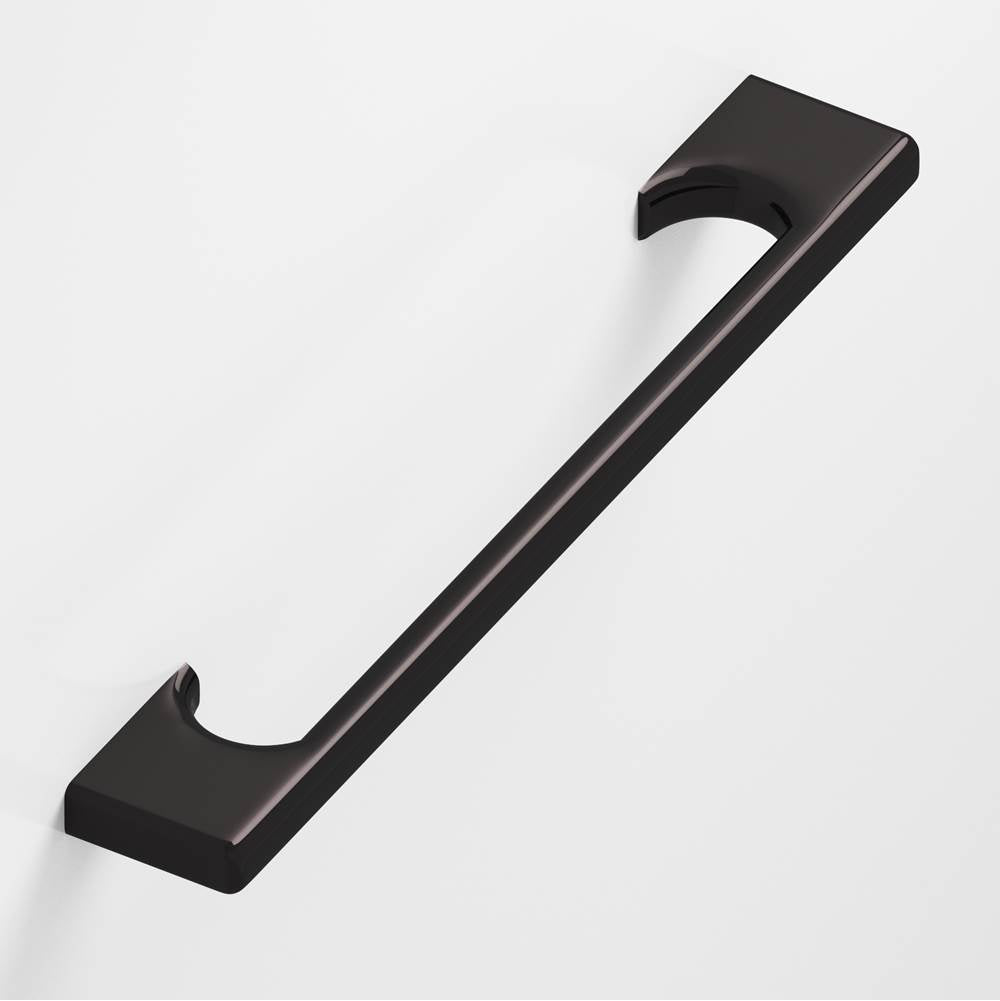 Colonial Bronze - 4'' center-to-center, 4.5'' overall, 0.375 x 0.25'' Rectangular Cabinet Pull with radiused edges and rectangular, scalloped legs hand finished in Satin Black - Satin Black
