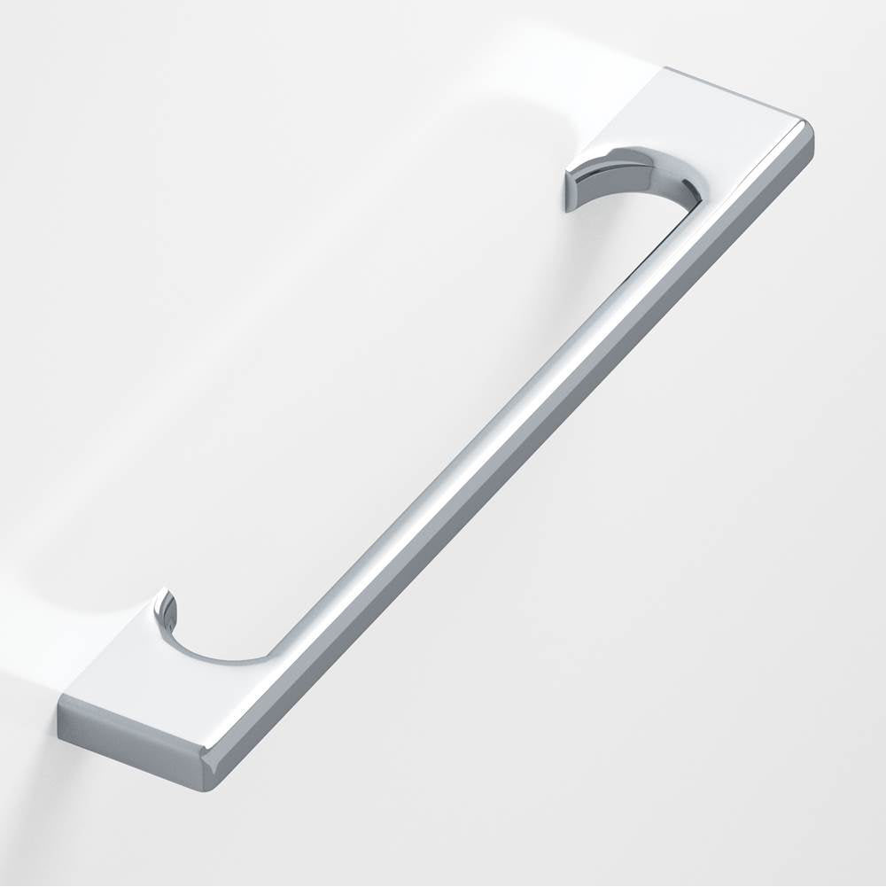 Colonial Bronze - 0.75 x 0.375'' diameter custom length Rectangular Pull with radiused edges and rectangular, scalloped legs hand finished in Polished Chrome - Polished Chrome