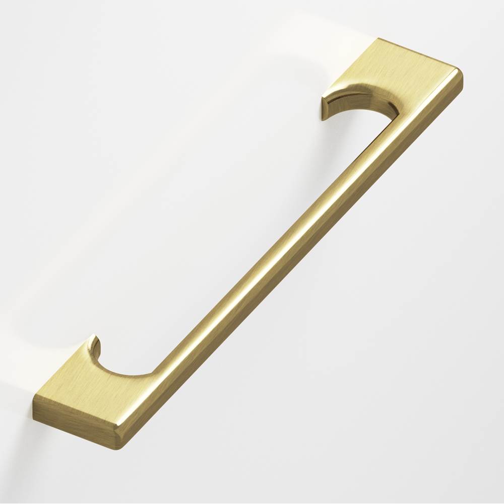 Colonial Bronze - 8'' center-to-center, 8.5'' overall, 0.375 x 0.25'' Rectangular Cabinet Pull with radiused edges and rectangular, scalloped legs hand finished in Antique Brass - Antique Brass