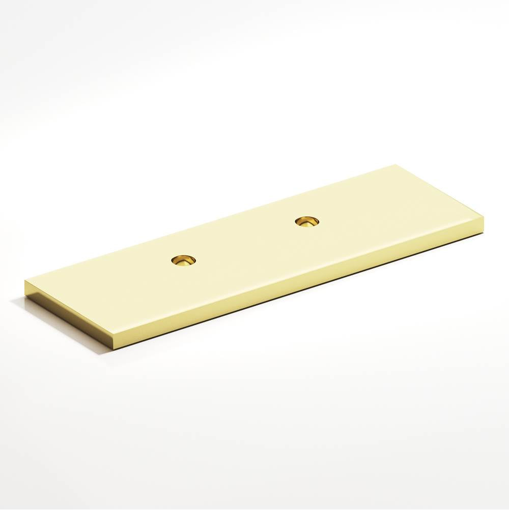 Colonial Bronze - 1'' center-to-center, 3'' overall, 1'' Rectangular, offset Backplate for use with 420, 457, and 458 series hand finished in Polished Brass - Polished Brass