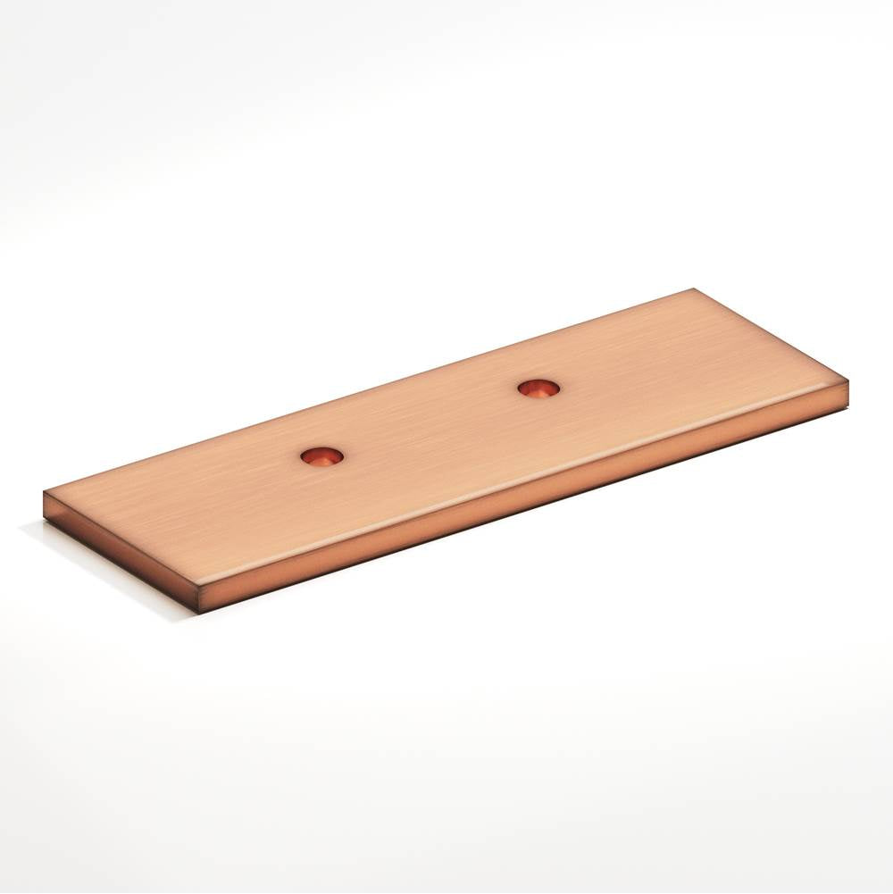 Colonial Bronze - 3.5'' center-to-center, 5.5'' overall, 1'' Rectangular, offset Backplate for use with 420, 457, and 458 series hand finished in Antique Copper - Antique Copper