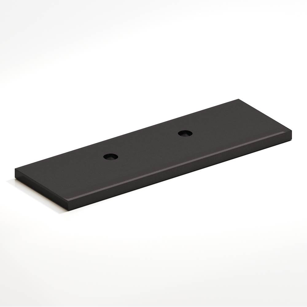 Colonial Bronze - 3'' center-to-center, 4.5'' overall, 1'' Rectangular, offset Backplate for use with 420, 457, and 458 series hand finished in Satin Black - Satin Black
