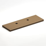 Colonial Bronze - 1.5'' center-to-center, 3.5'' overall, 1'' Rectangular, offset Backplate for use with 420, 457, and 458 series hand finished in Light Statuary Bronze - Light Statuary Bronze