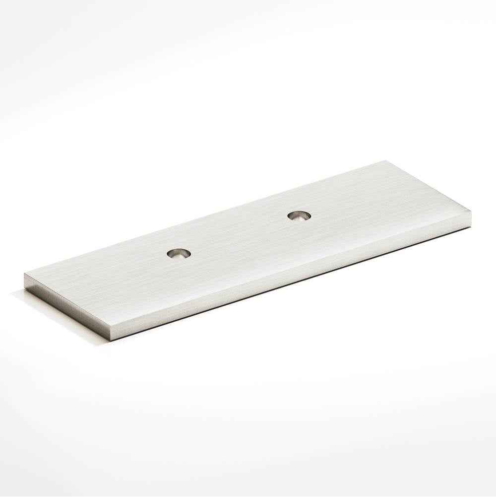Colonial Bronze - 1'' center-to-center, 3'' overall, 1'' Rectangular, offset Backplate for use with 420, 457, and 458 series hand finished in Satin Nickel - Satin Nickel
