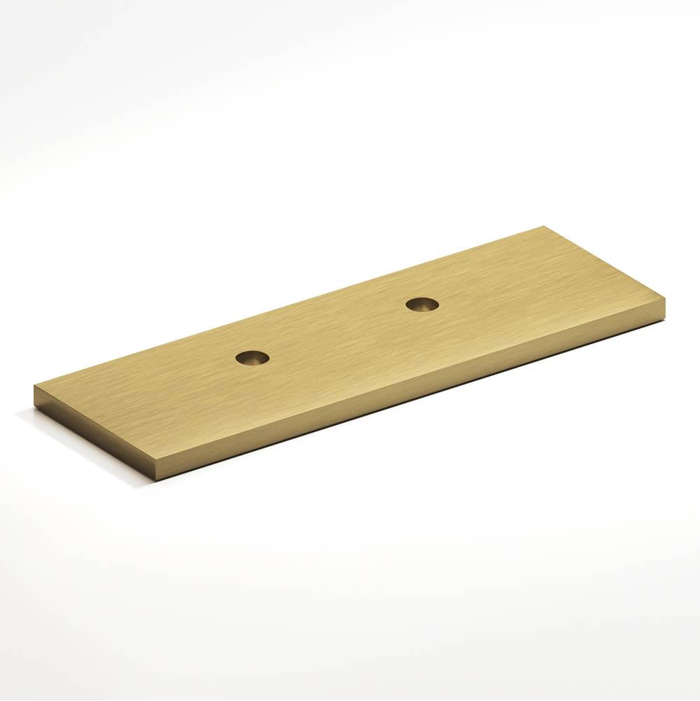 Colonial Bronze - 1'' center-to-center, 3'' overall, 1'' Rectangular, offset Backplate for use with 420, 457, and 458 series hand finished in Antique Brass - Antique Brass