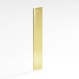 Colonial Bronze - 6'' center-to-center, 7'' overall, 1'' Rectangular Backplate for use with 8-32 screws hand finished in Polished Brass - Polished Brass