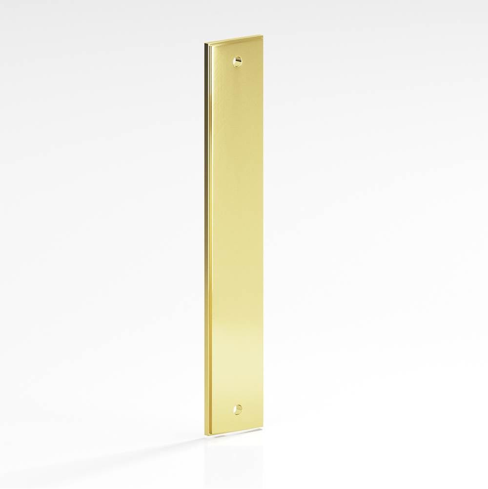 Colonial Bronze - 1.5'' diameter custom length Rectangular, stepped Backplate for use with 1/4-20 screws hand finished in Polished Brass - Polished Brass