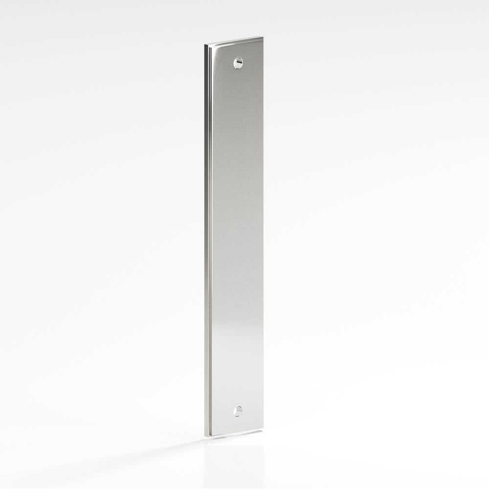 Colonial Bronze - 8'' center-to-center, 9'' overall, 1.5'' Rectangular, stepped Backplate for use with 1/4-20 screws hand finished in Polished Nickel - Polished Nickel