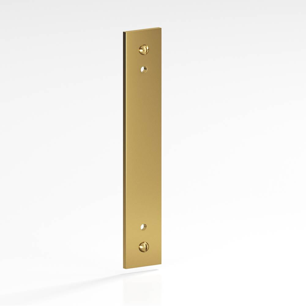 Colonial Bronze - 6'' center-to-center, 8'' overall, 1'' Rectangular Backplate with exposed, finished screws for use with 8-32 screws hand finished in Satin Brass - Satin Brass