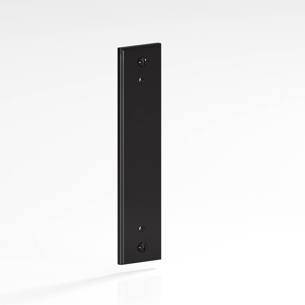 Colonial Bronze - 1.25'' diameter custom length Rectangular, stepped Backplate with exposed, finished screws for use with 8-32 screws hand finished in Satin Black - Satin Black
