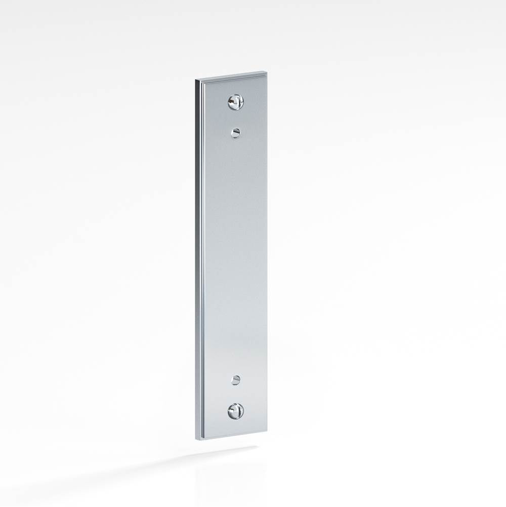 Colonial Bronze - 8'' center-to-center, 10'' overall, 1.25'' Rectangular, stepped Backplate with exposed, finished screws for use with 8-32 screws hand finished in Polished Chrome - Polished Chrome