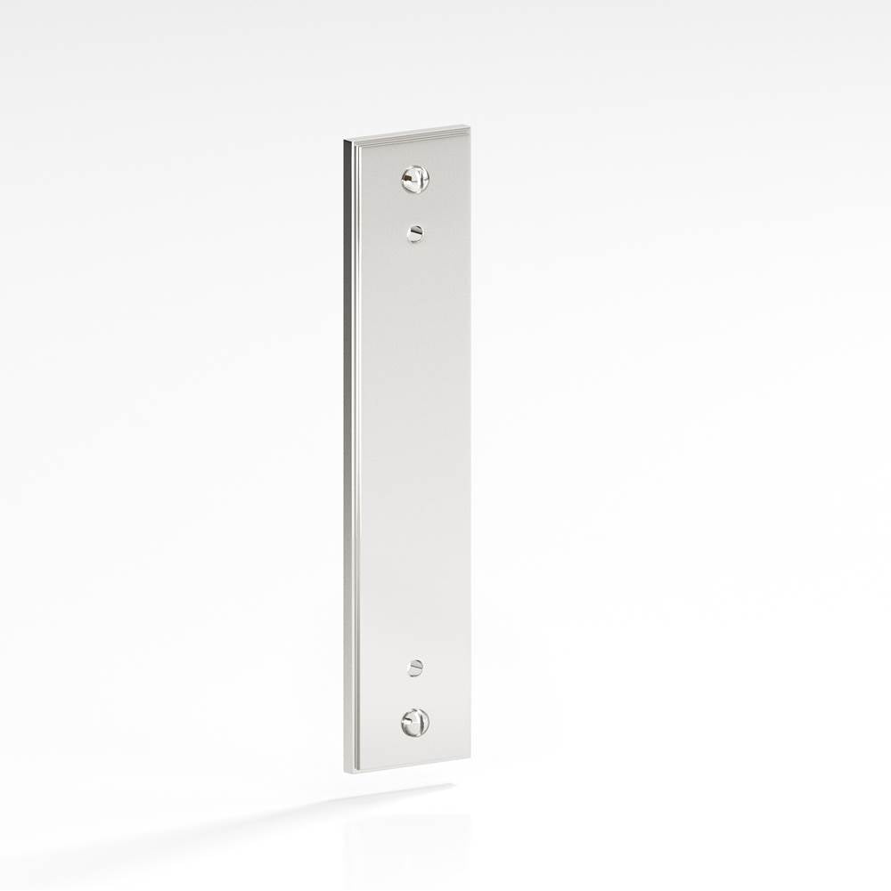 Colonial Bronze - 8'' center-to-center, 10'' overall, 1.25'' Rectangular, stepped Backplate with exposed, finished screws for use with 8-32 screws hand finished in Polished Nickel - Polished Nickel