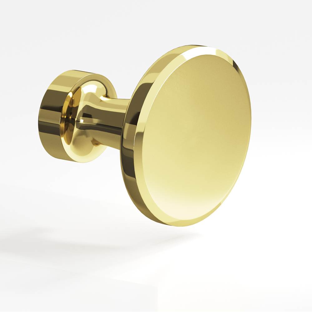 Colonial Bronze - 1.375'' diameter Round Cabinet Knob hand finished in Polished Brass - Polished Brass