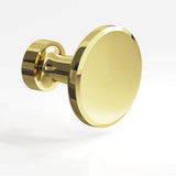 Colonial Bronze - 1.375'' diameter Round Cabinet Knob hand finished in Polished Brass - Polished Brass