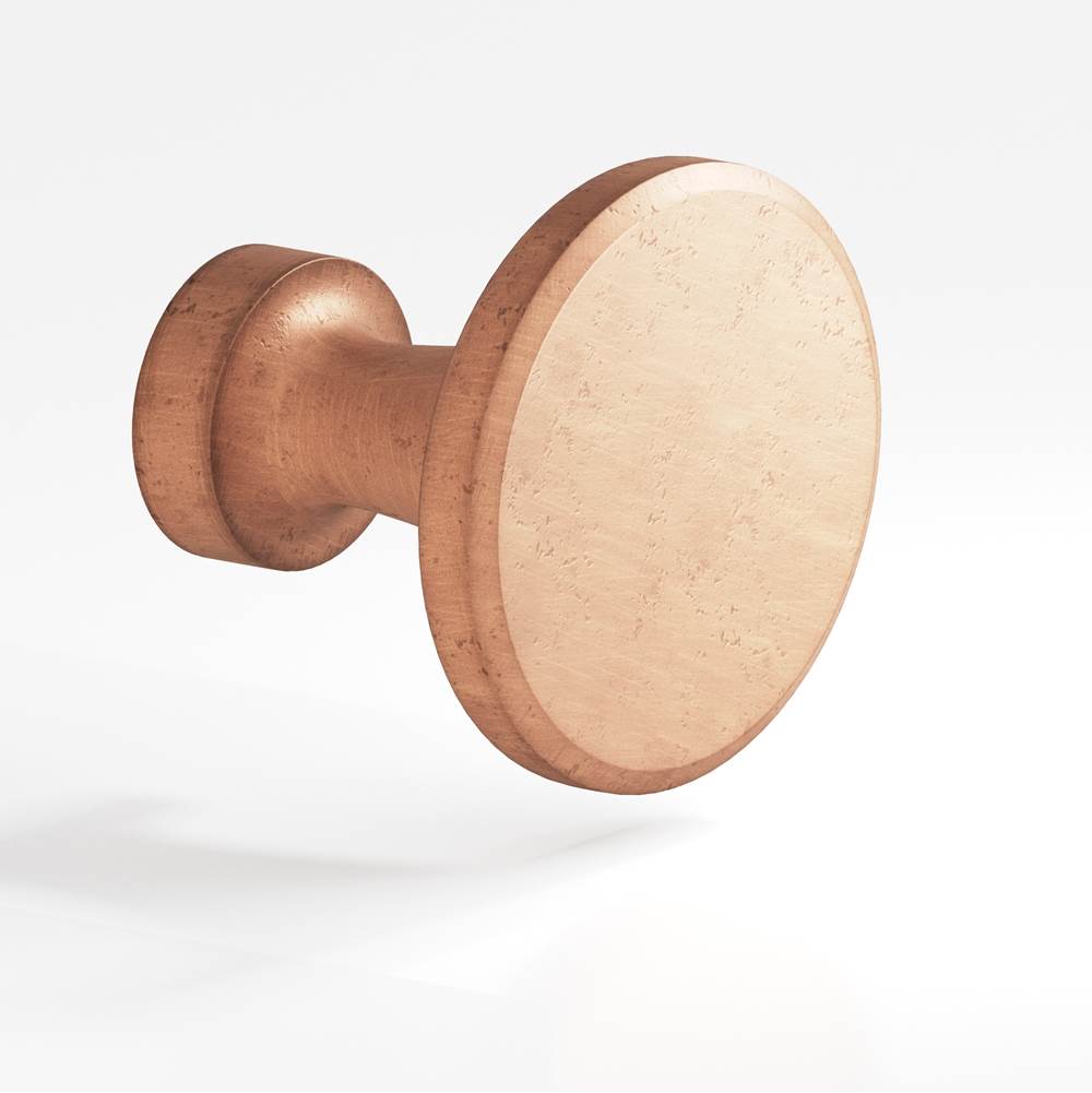 Colonial Bronze - 1.25'' diameter Round Cabinet Knob hand finished in Distressed Antique Copper - Distressed Antique Copper