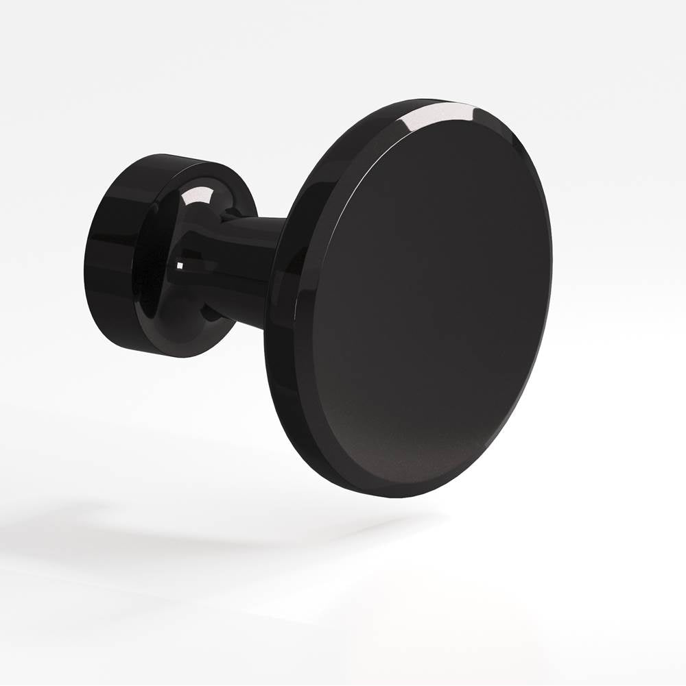 Colonial Bronze - 1.375'' diameter Round Cabinet Knob hand finished in Satin Black - Satin Black