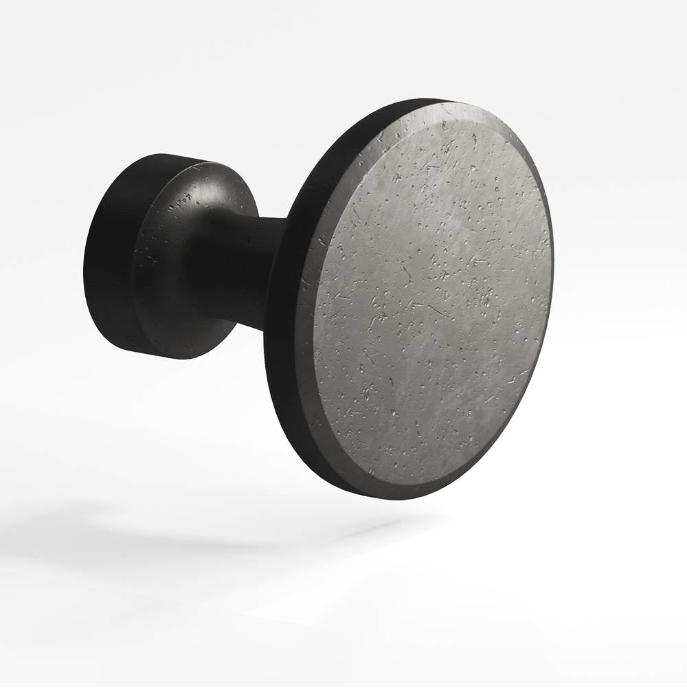 Colonial Bronze - 1.0625'' diameter Round Cabinet Knob hand finished in Distressed Satin Black - Distressed Satin Black