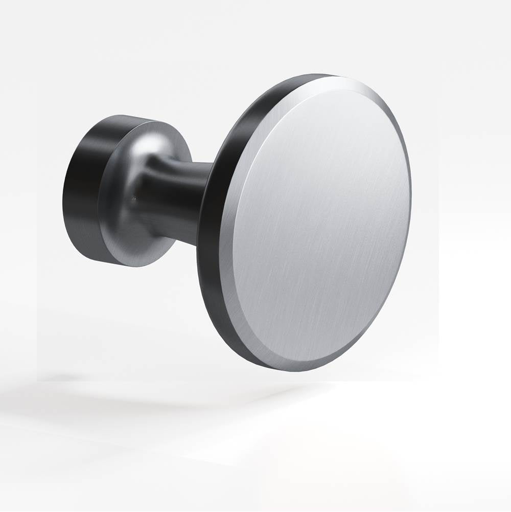 Colonial Bronze - 1.0625'' diameter Round Cabinet Knob hand finished in Satin Chrome - Satin Chrome