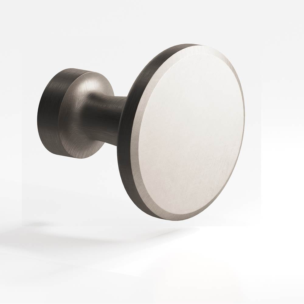 Colonial Bronze - 1.25'' diameter Round Cabinet Knob hand finished in Matte Satin Nickel - Matte Satin Nickel