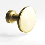 Colonial Bronze - 1.25'' diameter Round Cabinet Knob hand finished in Matte Satin Brass - Matte Satin Brass