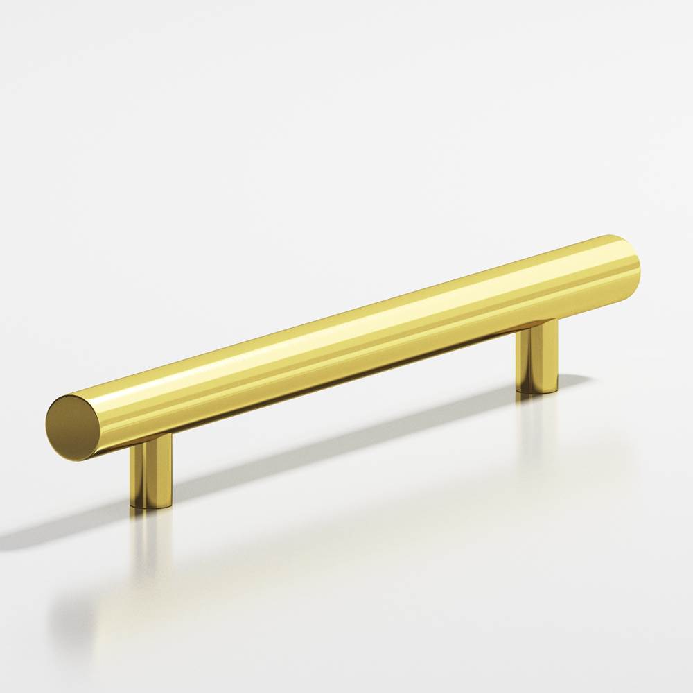 Colonial Bronze - 4'' center-to-center, 6'' overall, 0.625'' diameter Round Cabinet Pull with straight posts hand finished in French Gold - French Gold