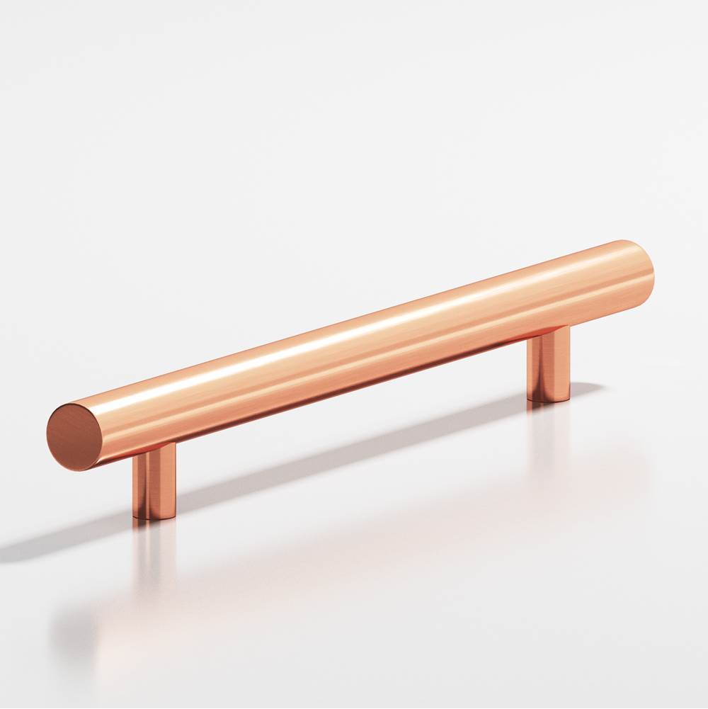 Colonial Bronze - 8'' center-to-center, 12'' overall, 0.625'' diameter Round Cabinet Pull, Appliance Pull, Door Pull, Shower Door Pull with straight posts hand finished in Satin Copper - Satin Copper