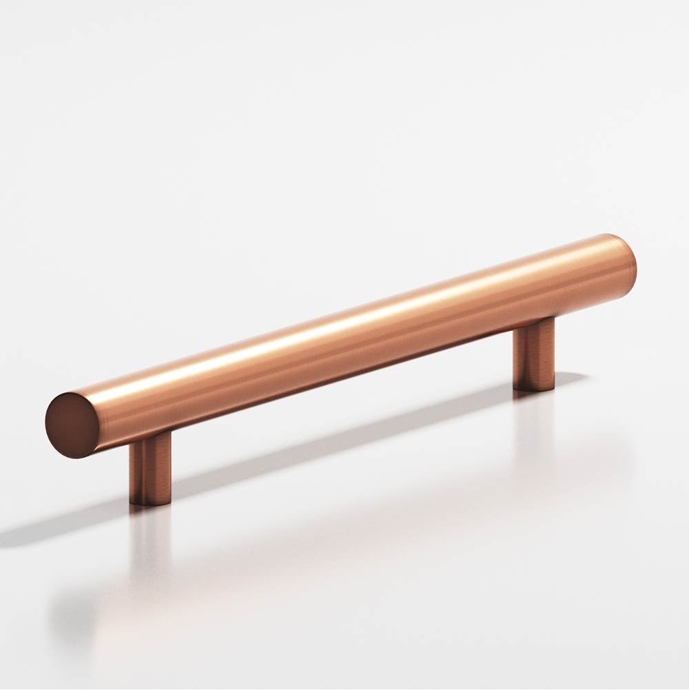 Colonial Bronze - 0.625'' diameter custom length Round Pull with straight posts hand finished in Antique Copper - Antique Copper