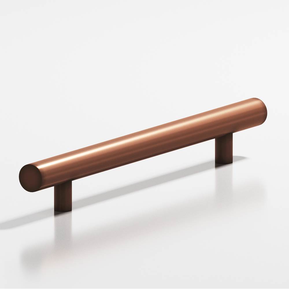 Colonial Bronze - 0.625'' diameter custom length Round Pull with straight posts hand finished in Matte Antique Copper - Matte Antique Copper