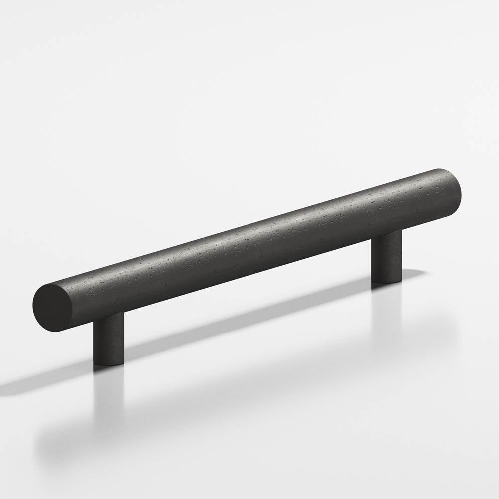 Colonial Bronze - 4'' center-to-center, 6'' overall, 0.625'' diameter Round Cabinet Pull with straight posts hand finished in Distressed Satin Black - Distressed Satin Black