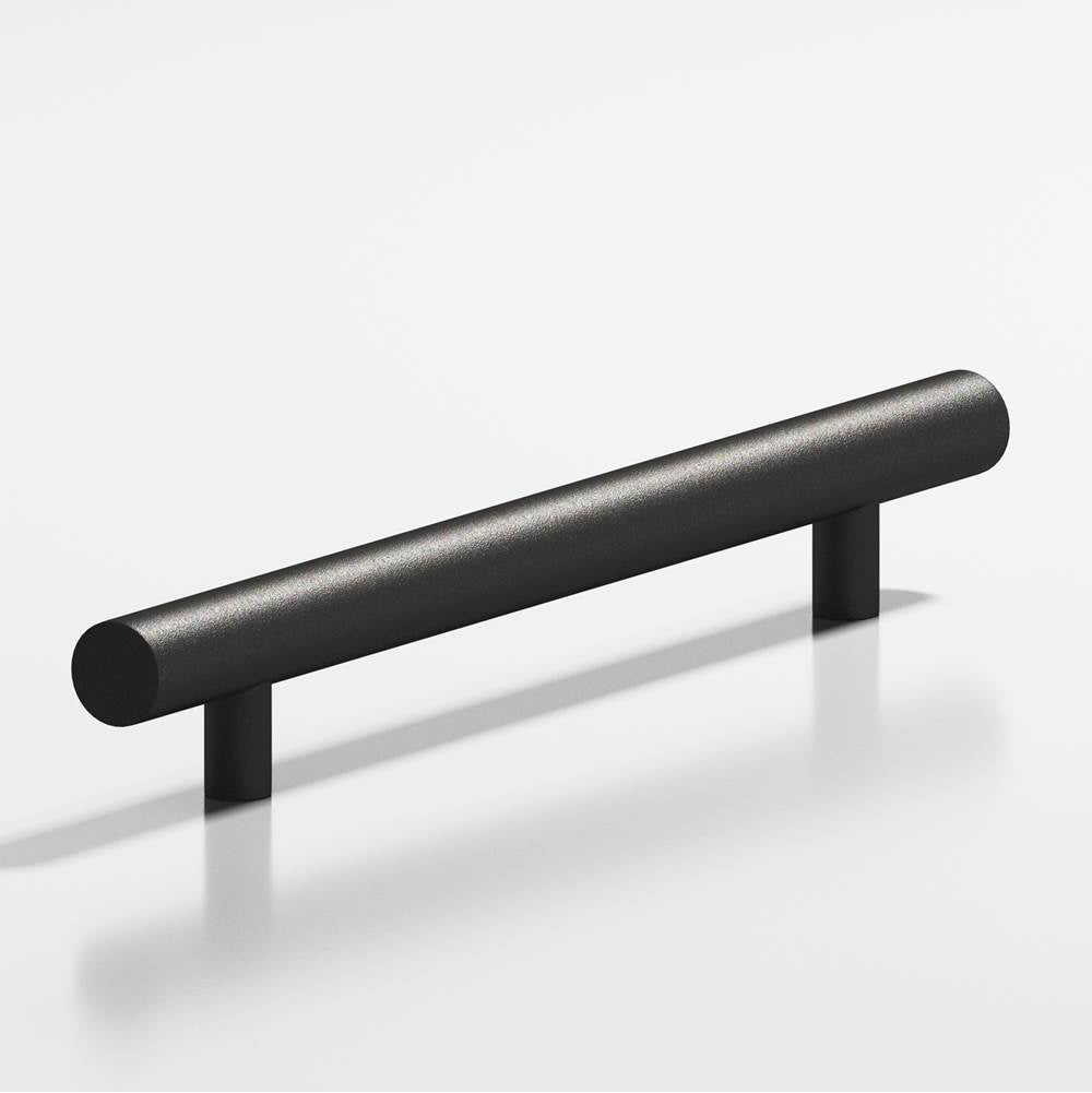 Colonial Bronze - 24'' center-to-center, 28'' overall, 0.625'' diameter Round Appliance Pull, Door Pull, Shower Door Pull with straight posts hand finished in Frost Black - Frost Black