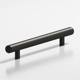 Colonial Bronze - 24'' center-to-center, 28'' overall, 0.625'' diameter Round Appliance Pull, Door Pull, Shower Door Pull with straight posts hand finished in Frost Black - Frost Black