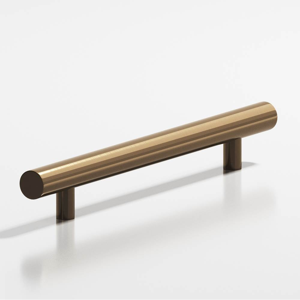 Colonial Bronze - 8'' center-to-center, 12'' overall, 0.625'' diameter Round Cabinet Pull, Appliance Pull, Door Pull, Shower Door Pull with straight posts hand finished in Light Statuary Bronze - Light Statuary Bronze