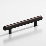 Colonial Bronze - 12'' center-to-center, 16'' overall, 0.625'' diameter Round Appliance Pull, Door Pull, Shower Door Pull with straight posts hand finished in Matte Dark Statuary Bronze - Matte Dark Statuary Bronze