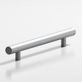 Colonial Bronze - 6'' center-to-center, 10'' overall, 0.625'' diameter Round Cabinet Pull, Appliance Pull, Door Pull, Shower Door Pull with straight posts hand finished in Matte Satin Chrome - Matte Satin Chrome