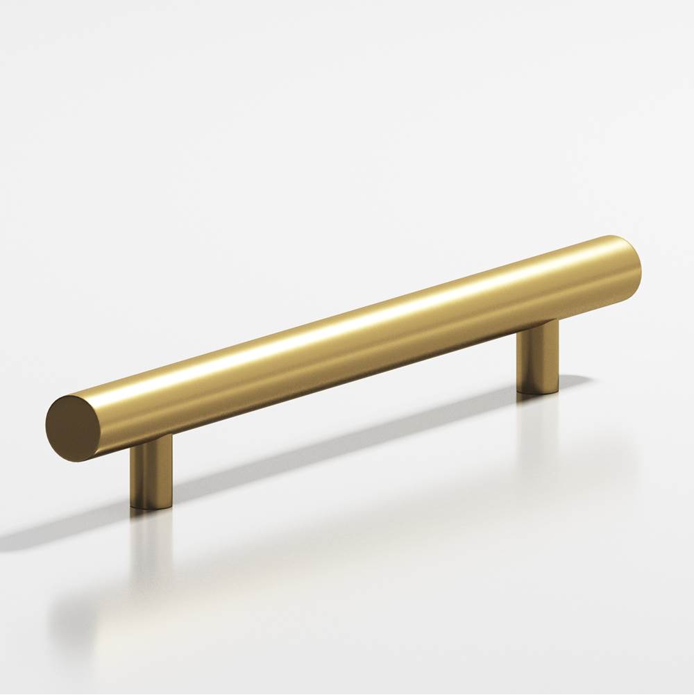 Colonial Bronze - 12'' center-to-center, 16'' overall, 0.625'' diameter Round Appliance Pull, Door Pull, Shower Door Pull with straight posts hand finished in Unlacquered Satin Brass - Unlacquered Satin Brass